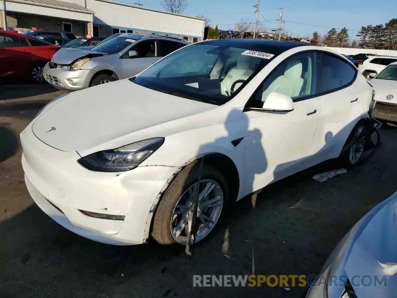 1 Photograph of a damaged car 5YJYGAEE4MF238191 TESLA MODEL Y 2021