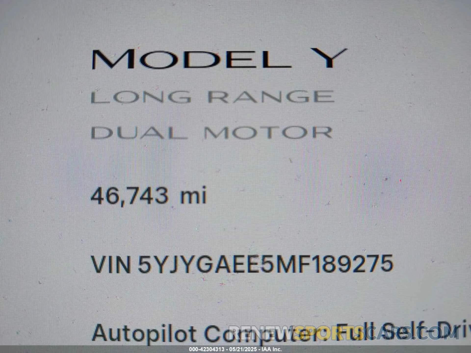 16 Photograph of a damaged car 5YJYGAEE5MF189275 TESLA MODEL Y 2021