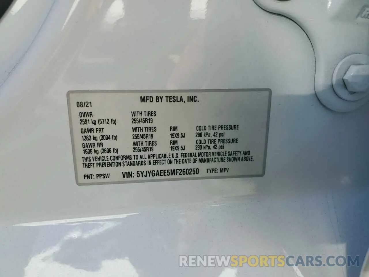 13 Photograph of a damaged car 5YJYGAEE5MF260250 TESLA MODEL Y 2021