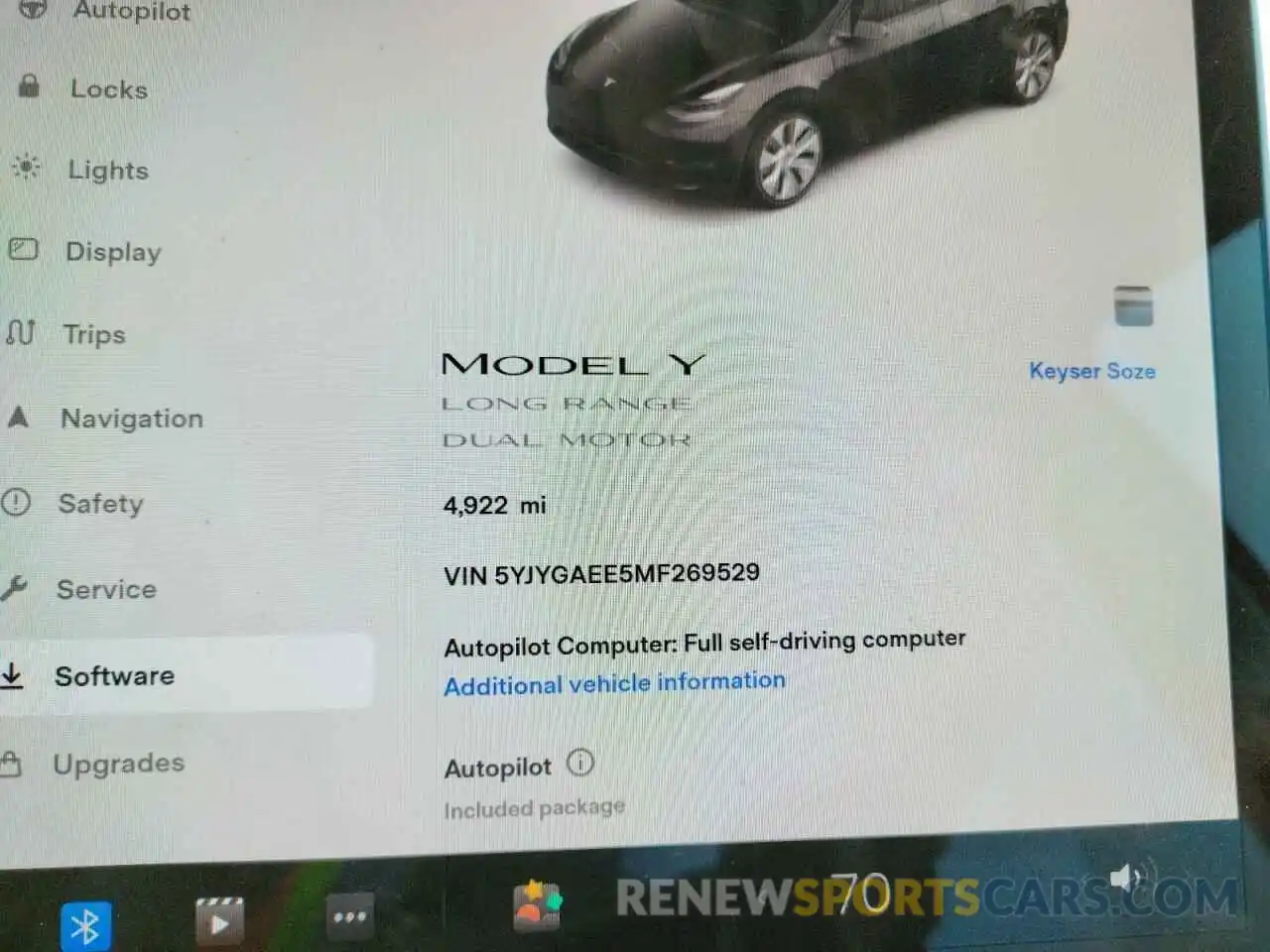 8 Photograph of a damaged car 5YJYGAEE5MF269529 TESLA MODEL Y 2021