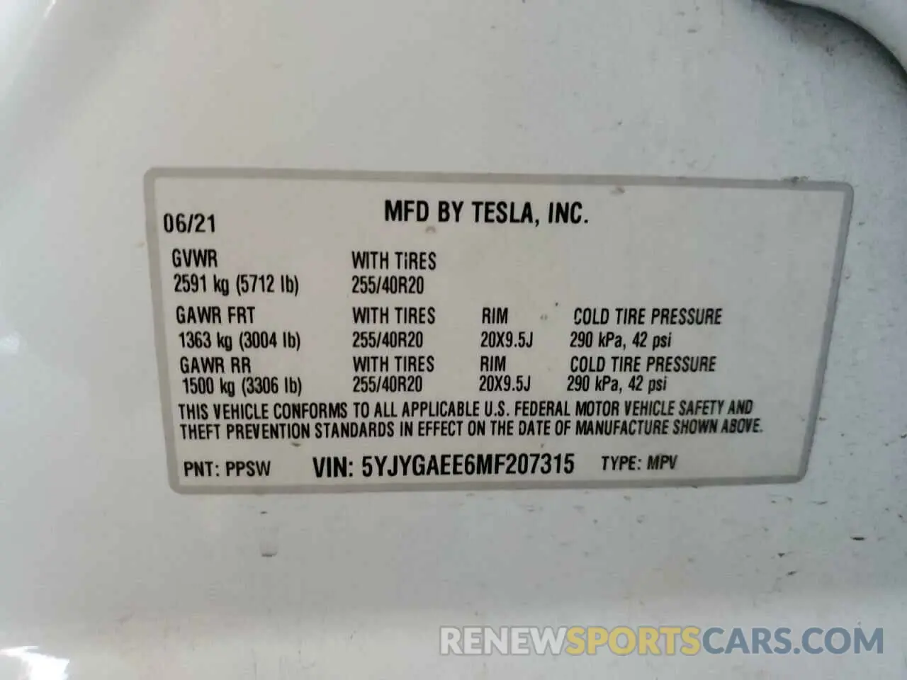 13 Photograph of a damaged car 5YJYGAEE6MF207315 TESLA MODEL Y 2021