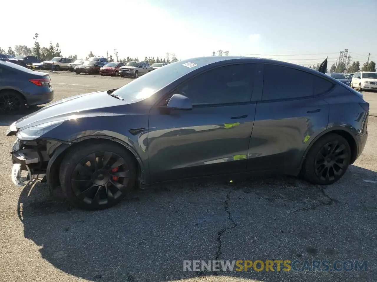 1 Photograph of a damaged car 5YJYGAEE6MF244347 TESLA MODEL Y 2021