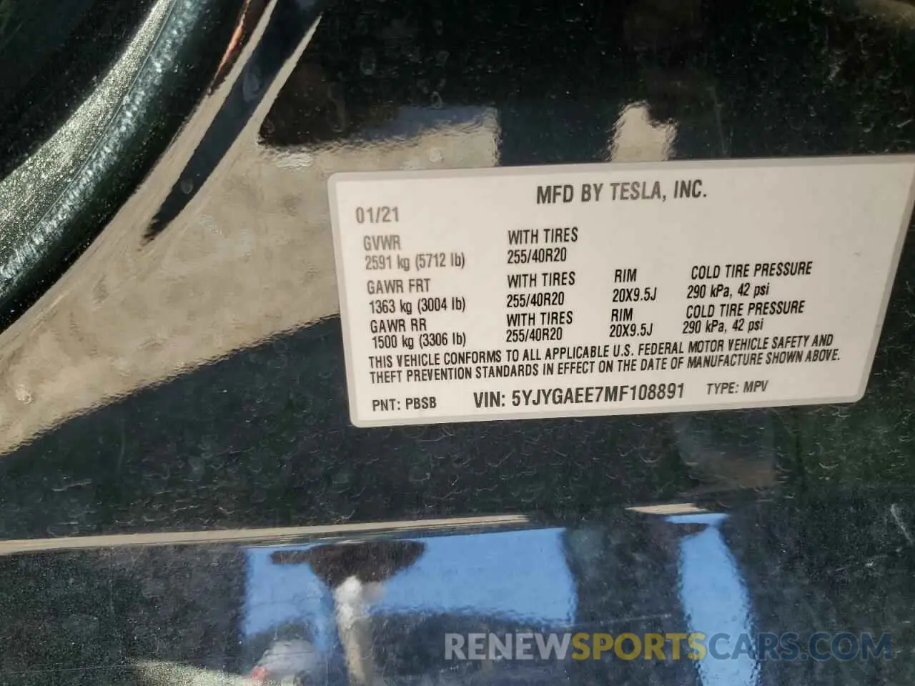 12 Photograph of a damaged car 5YJYGAEE7MF108891 TESLA MODEL Y 2021