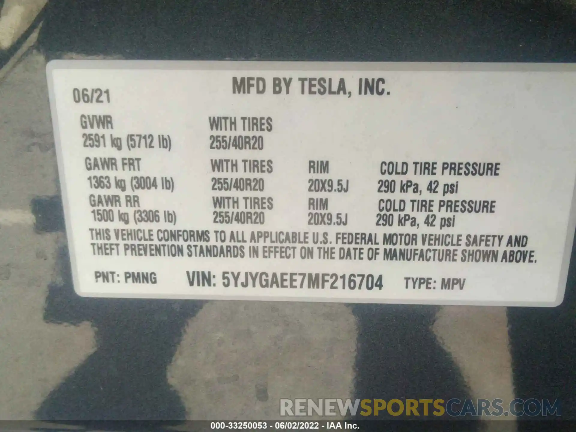 9 Photograph of a damaged car 5YJYGAEE7MF216704 TESLA MODEL Y 2021