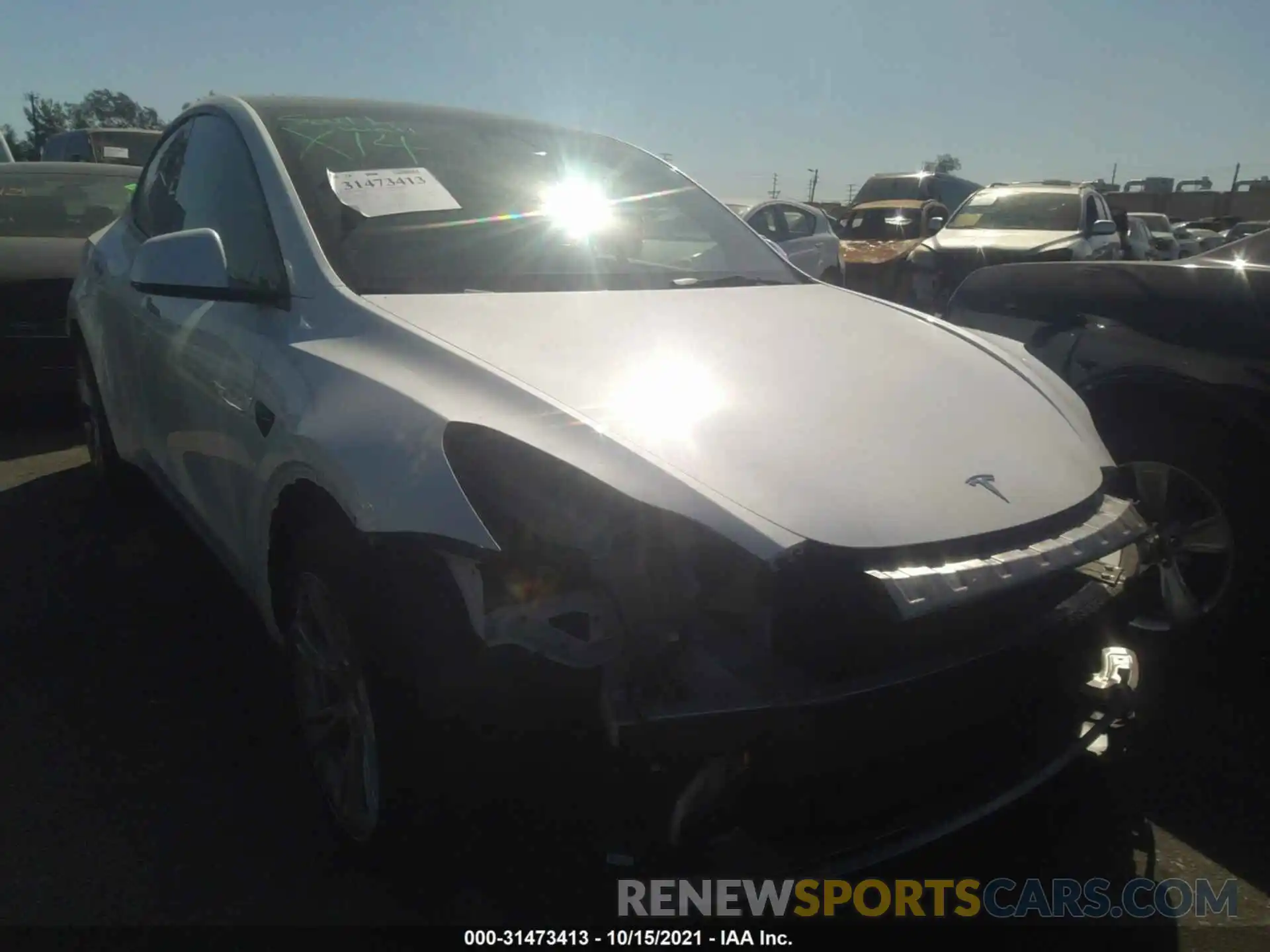 1 Photograph of a damaged car 5YJYGAEE8MF179758 TESLA MODEL Y 2021