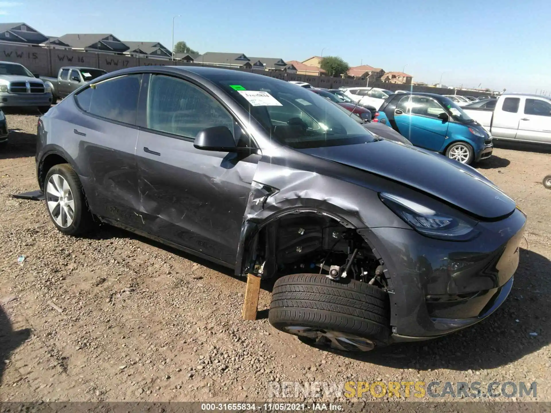 1 Photograph of a damaged car 5YJYGAEE8MF214024 TESLA MODEL Y 2021