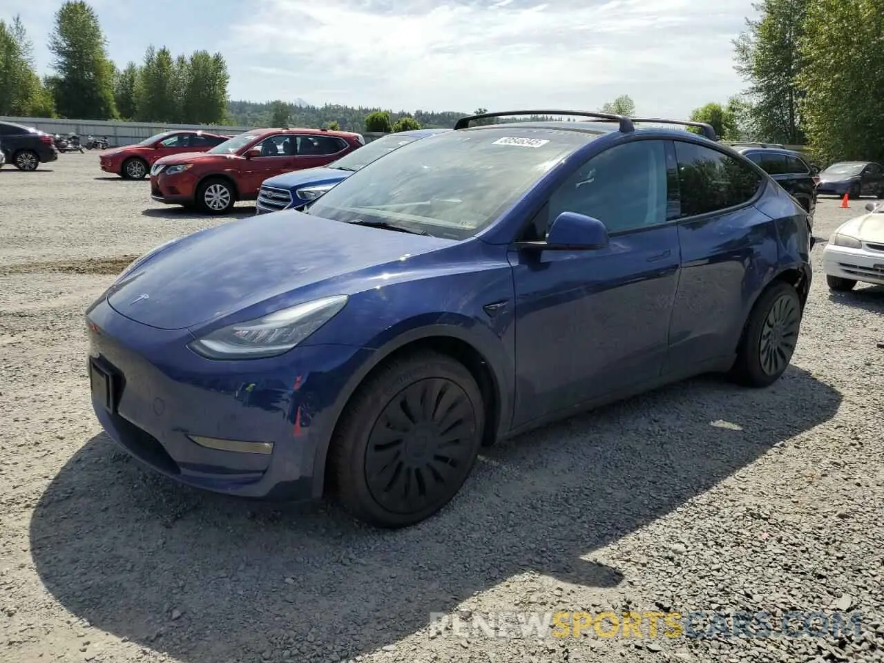 1 Photograph of a damaged car 5YJYGAEE8MF257424 TESLA MODEL Y 2021