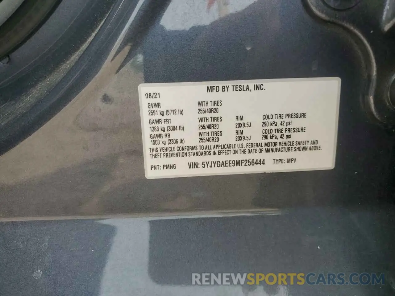 12 Photograph of a damaged car 5YJYGAEE9MF256444 TESLA MODEL Y 2021