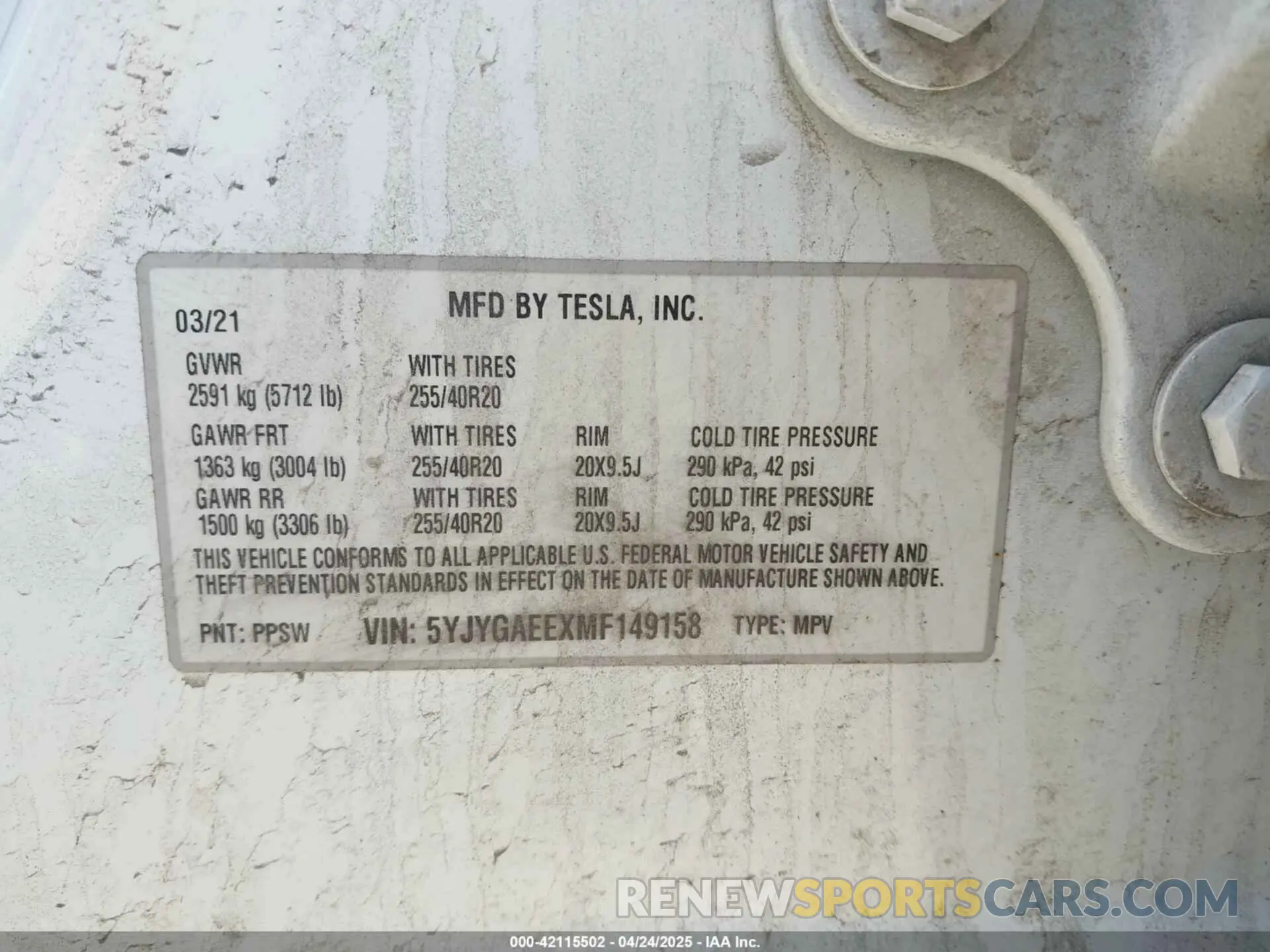 9 Photograph of a damaged car 5YJYGAEEXMF149158 TESLA MODEL Y 2021