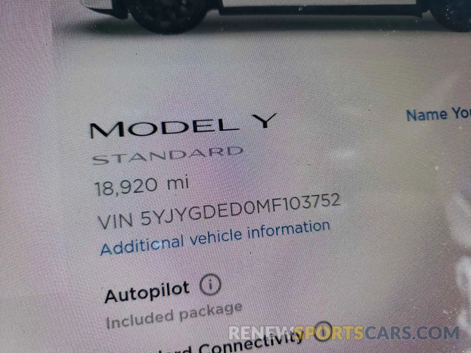 8 Photograph of a damaged car 5YJYGDED0MF103752 TESLA MODEL Y 2021