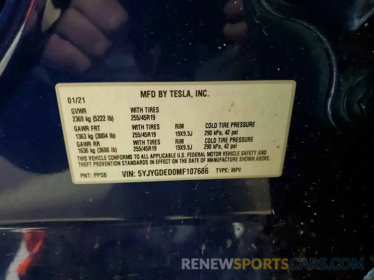 12 Photograph of a damaged car 5YJYGDED0MF107686 TESLA MODEL Y 2021