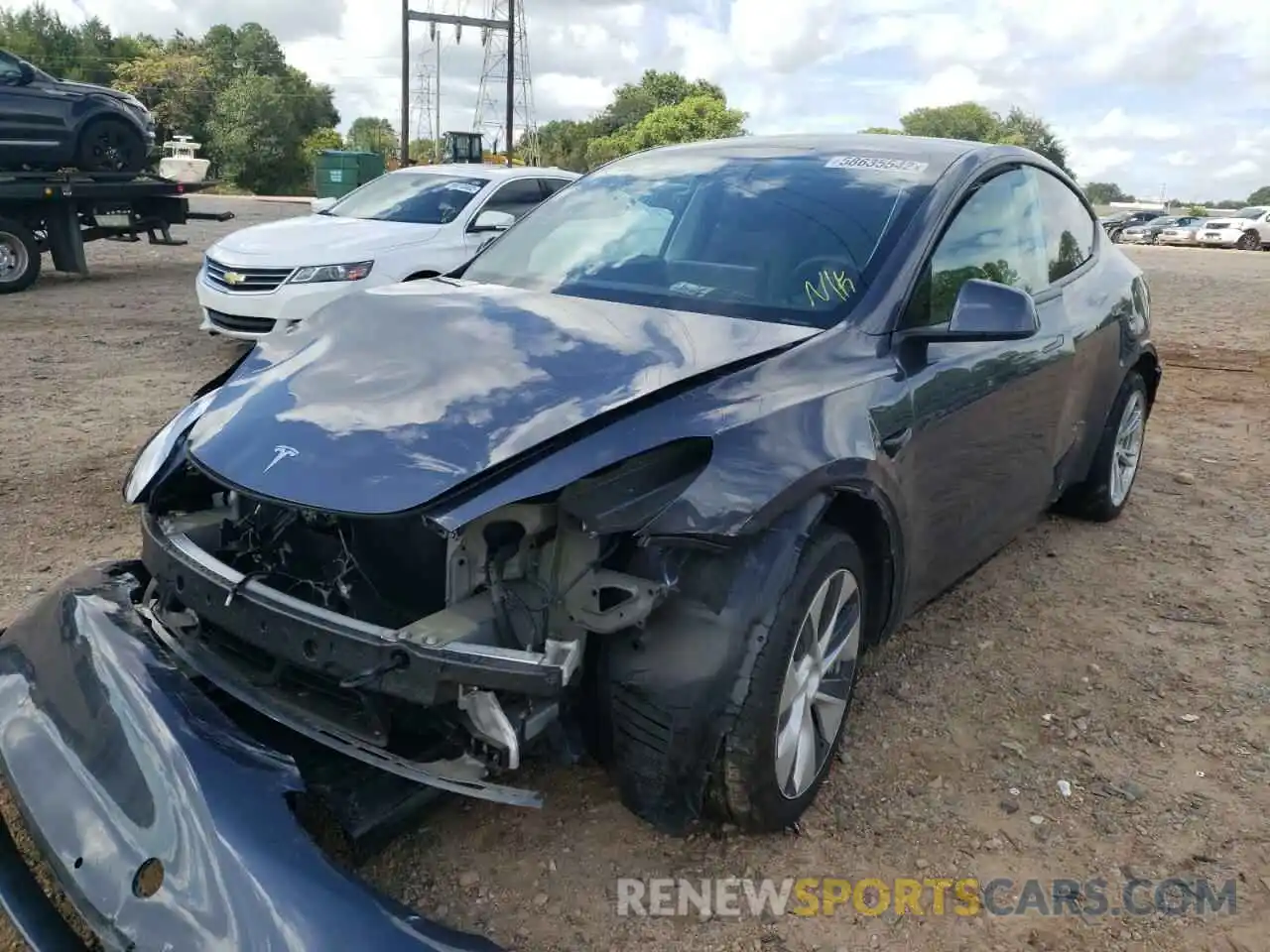 2 Photograph of a damaged car 5YJYGDED2MF103848 TESLA MODEL Y 2021