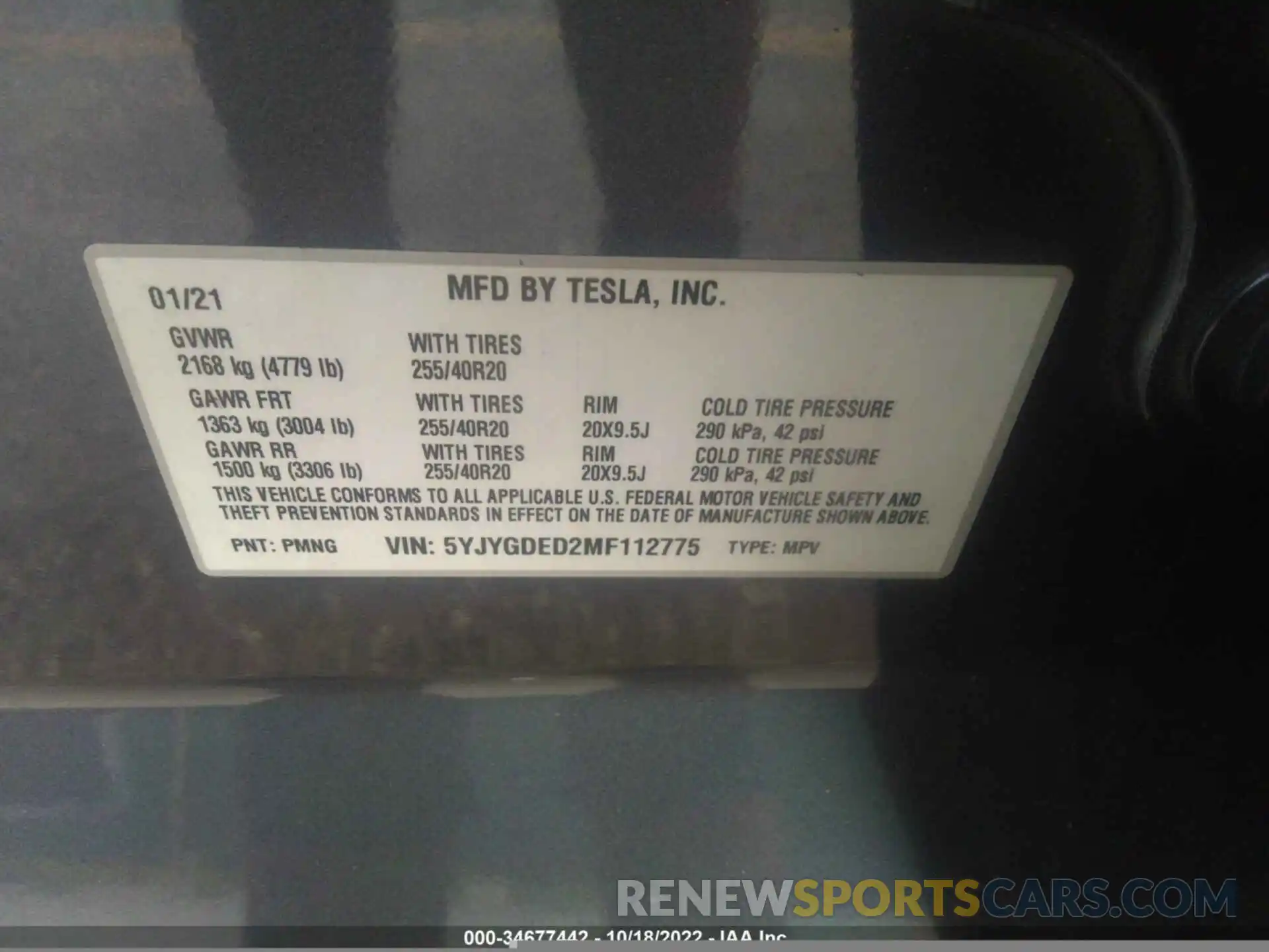 9 Photograph of a damaged car 5YJYGDED2MF112775 TESLA MODEL Y 2021