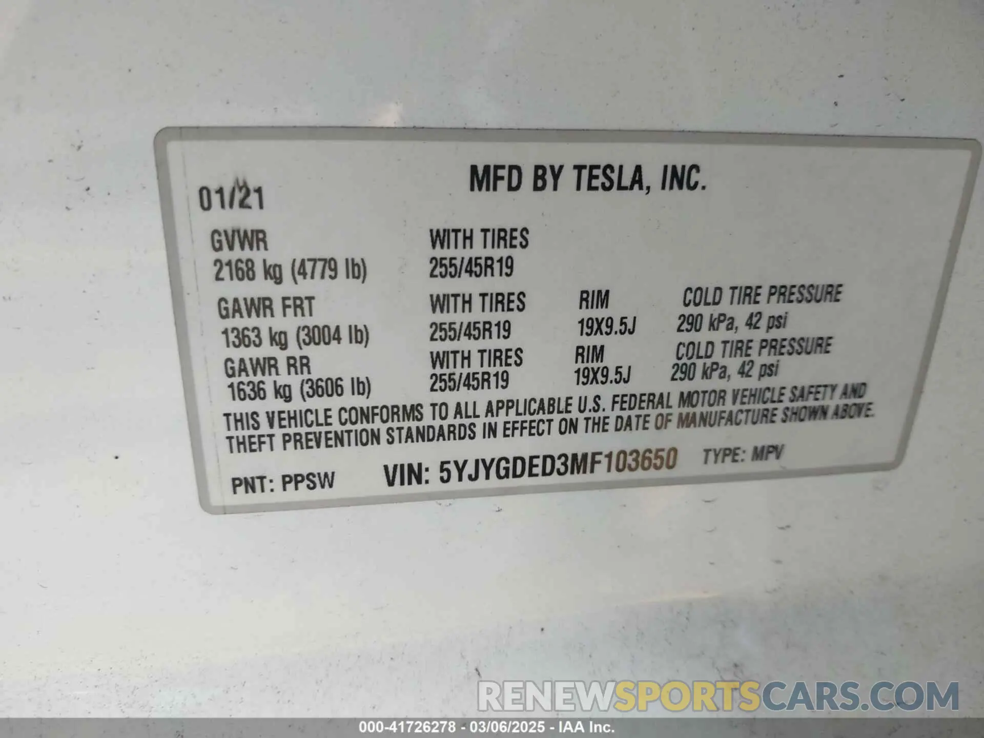 9 Photograph of a damaged car 5YJYGDED3MF103650 TESLA MODEL Y 2021