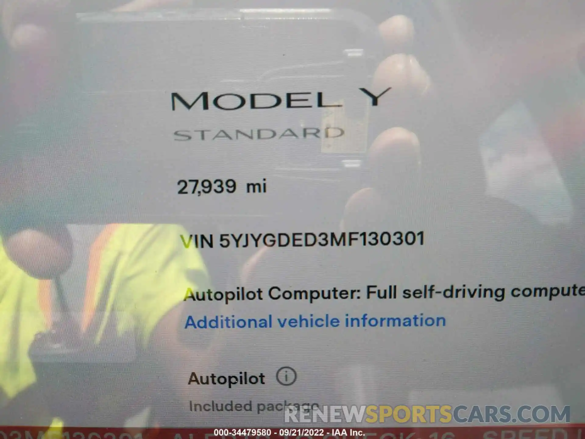 7 Photograph of a damaged car 5YJYGDED3MF130301 TESLA MODEL Y 2021