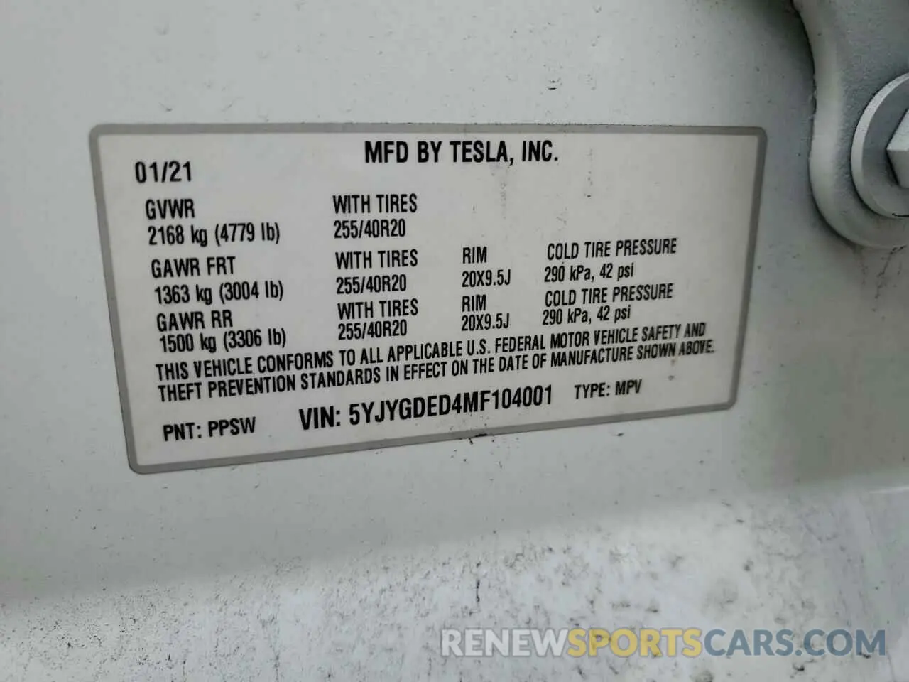 12 Photograph of a damaged car 5YJYGDED4MF104001 TESLA MODEL Y 2021