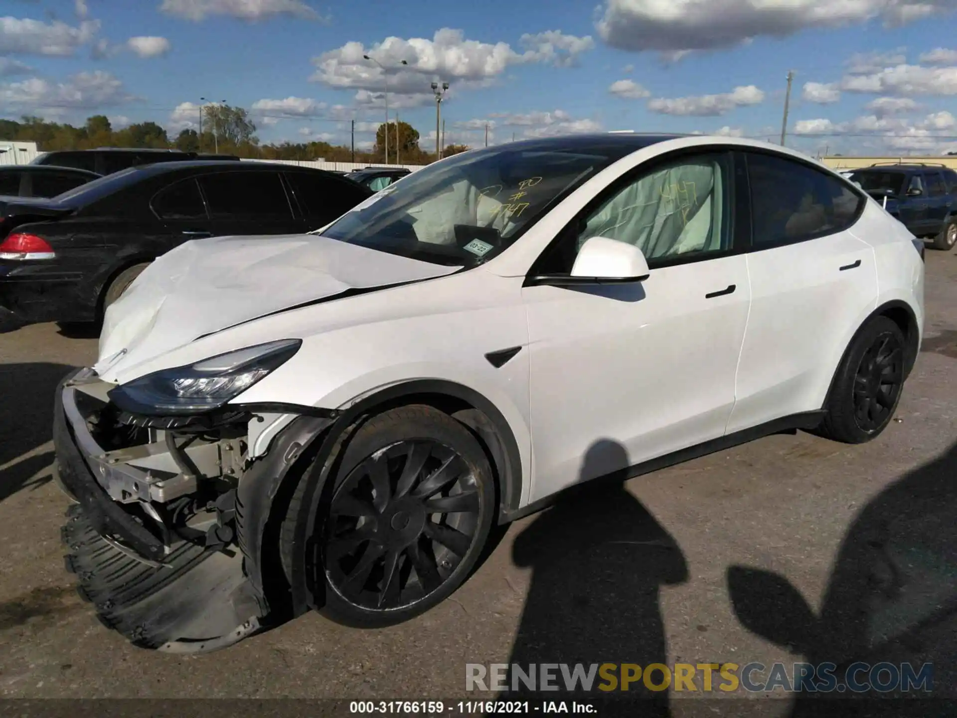 2 Photograph of a damaged car 5YJYGDED4MF118268 TESLA MODEL Y 2021