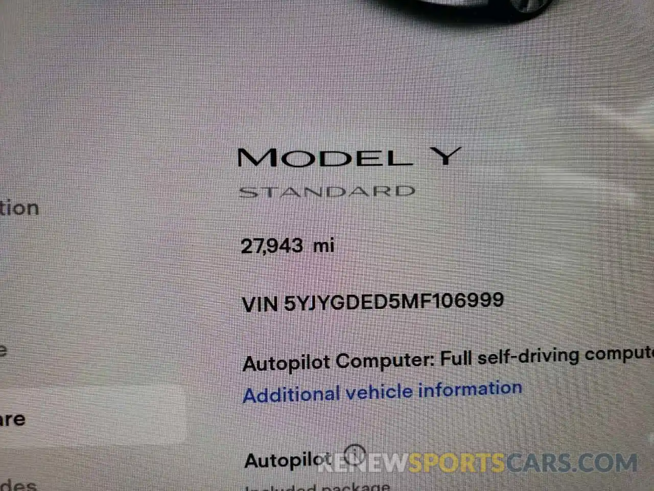 8 Photograph of a damaged car 5YJYGDED5MF106999 TESLA MODEL Y 2021