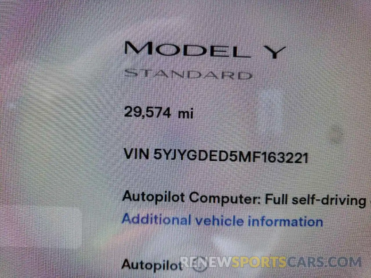 8 Photograph of a damaged car 5YJYGDED5MF163221 TESLA MODEL Y 2021