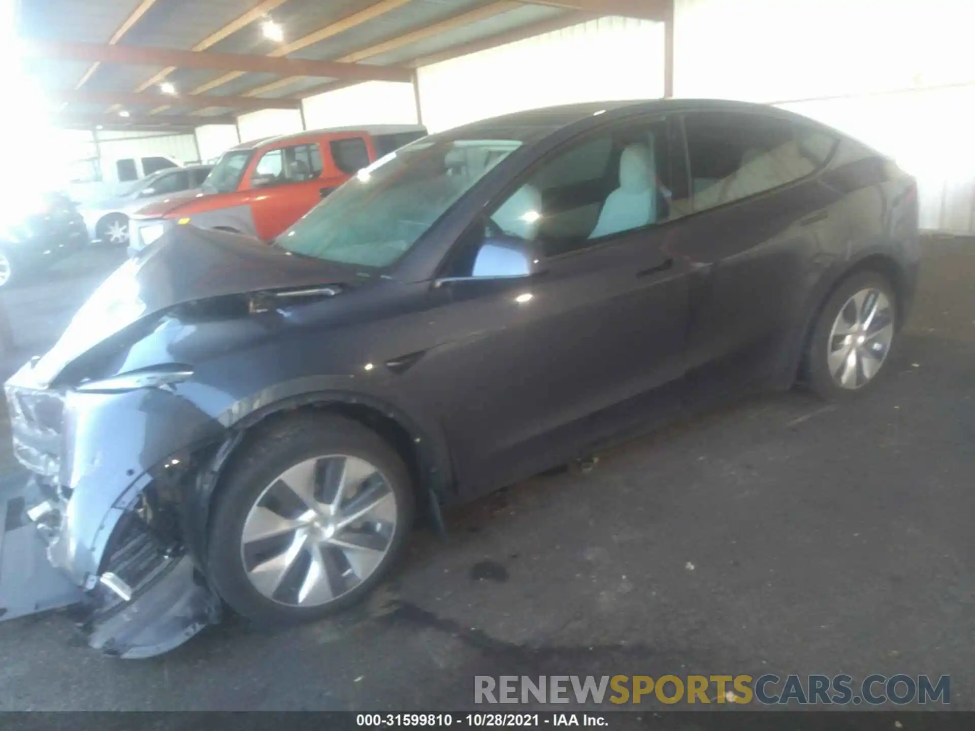 2 Photograph of a damaged car 5YJYGDED6MF106087 TESLA MODEL Y 2021