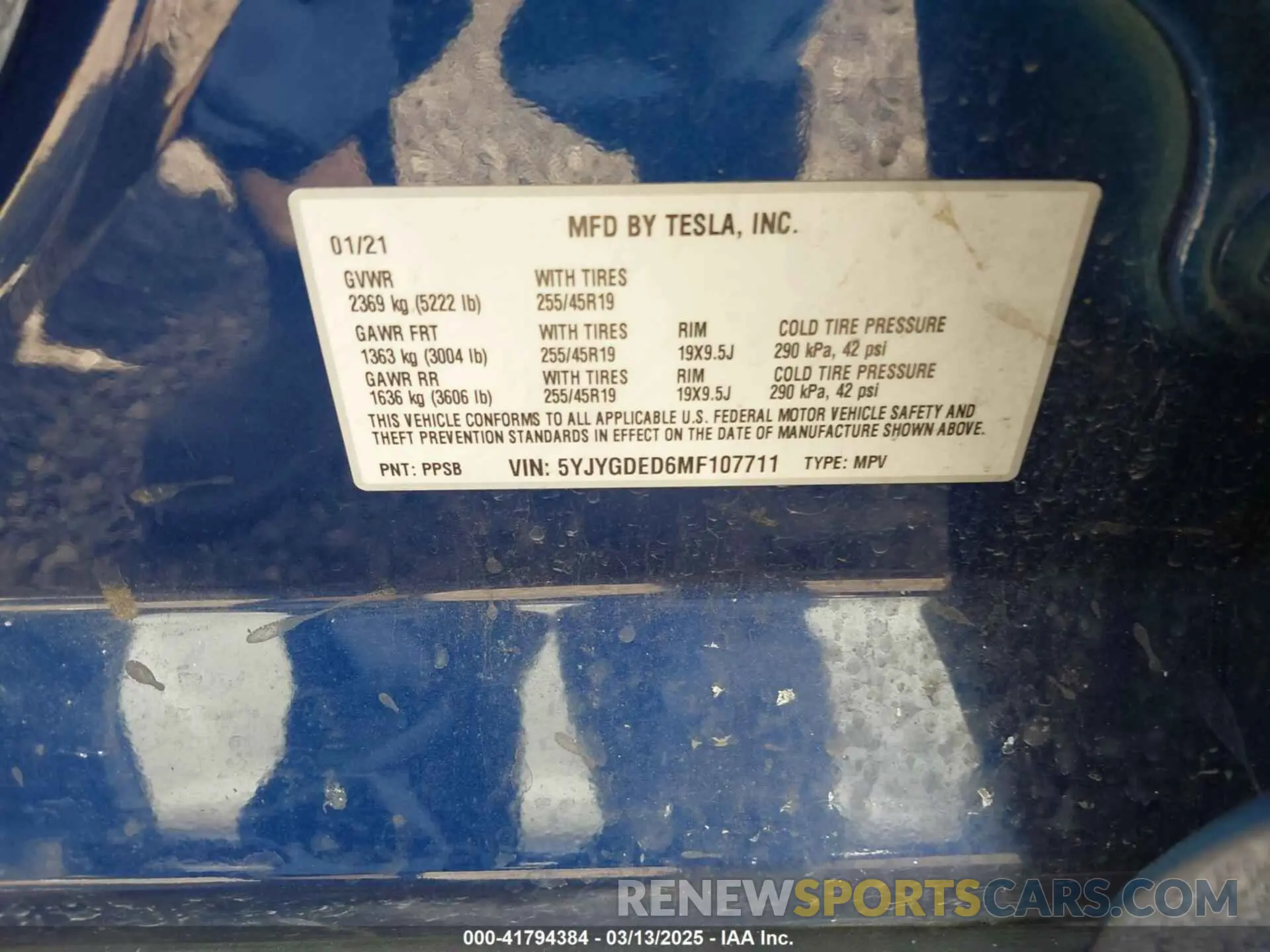9 Photograph of a damaged car 5YJYGDED6MF107711 TESLA MODEL Y 2021