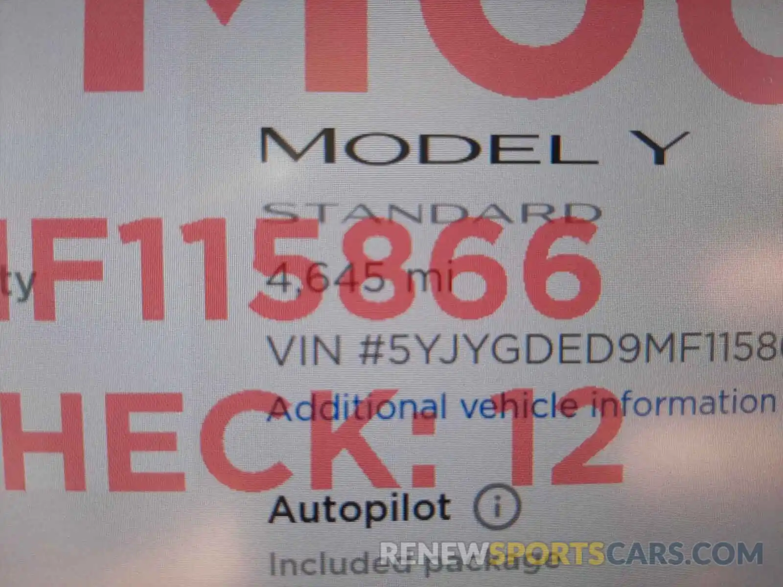 8 Photograph of a damaged car 5YJYGDED9MF115866 TESLA MODEL Y 2021