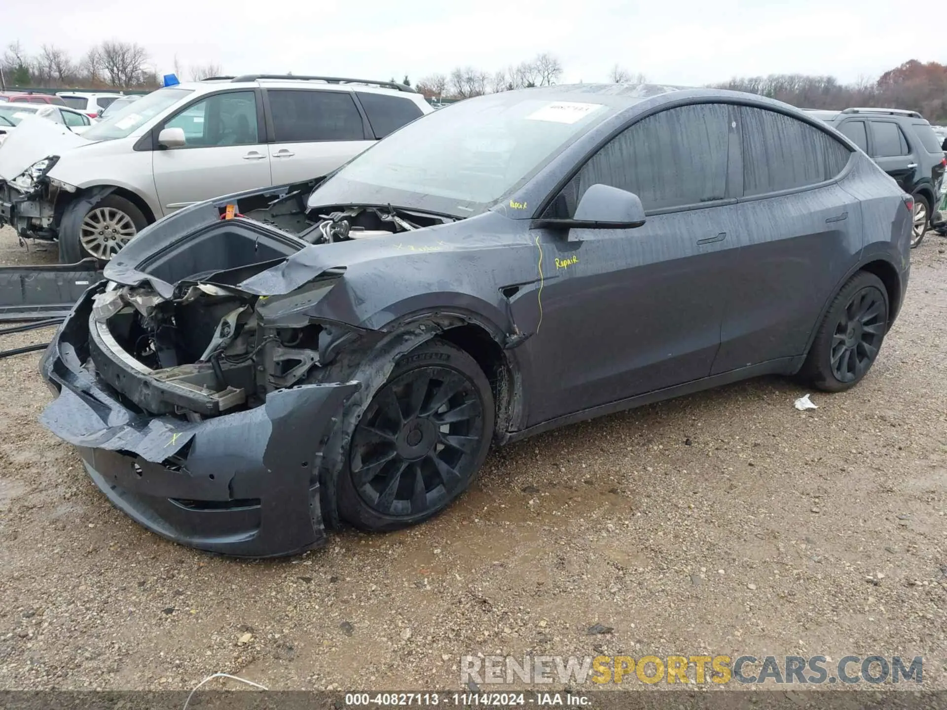 2 Photograph of a damaged car 5YJYGDEE0MF060331 TESLA MODEL Y 2021