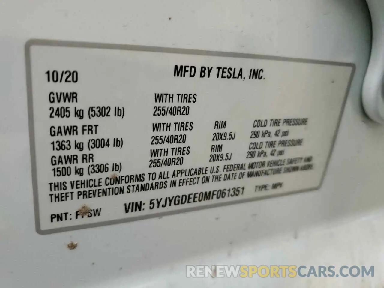 12 Photograph of a damaged car 5YJYGDEE0MF061351 TESLA MODEL Y 2021