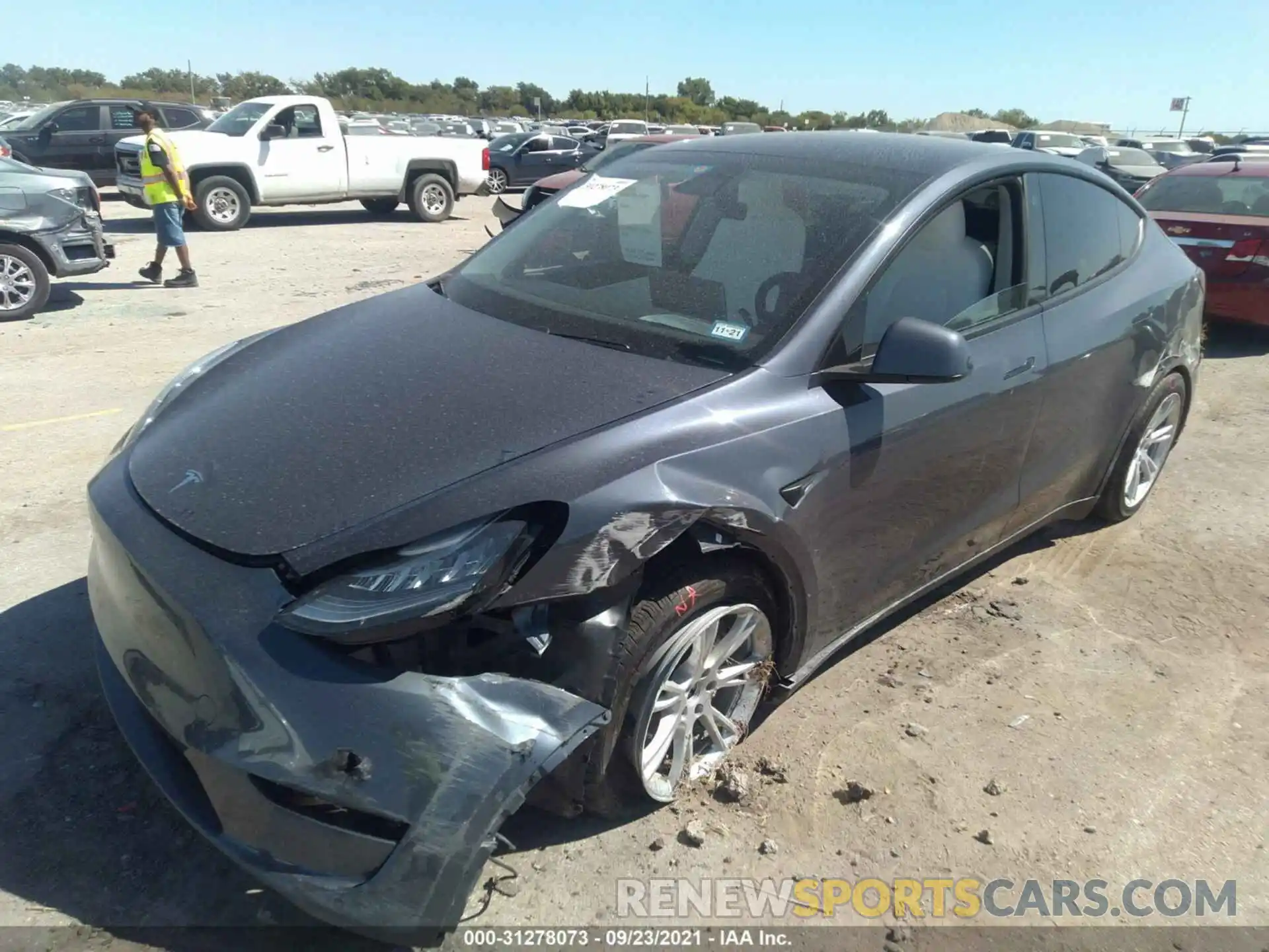 2 Photograph of a damaged car 5YJYGDEE0MF064749 TESLA MODEL Y 2021