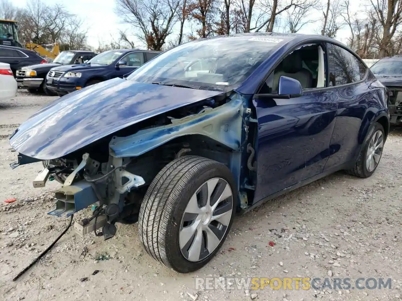 1 Photograph of a damaged car 5YJYGDEE0MF077484 TESLA MODEL Y 2021