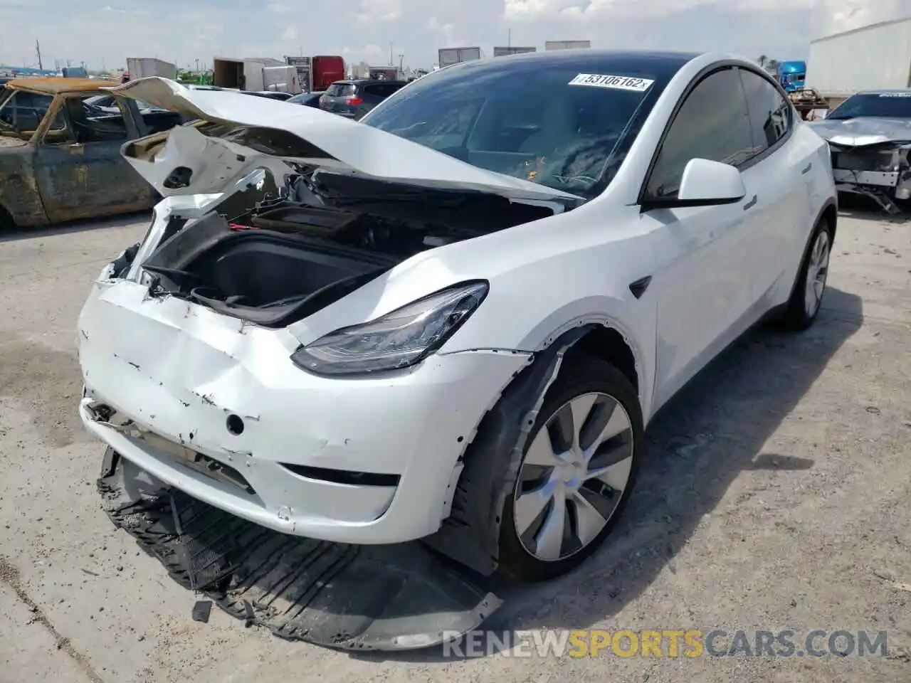 2 Photograph of a damaged car 5YJYGDEE0MF078697 TESLA MODEL Y 2021