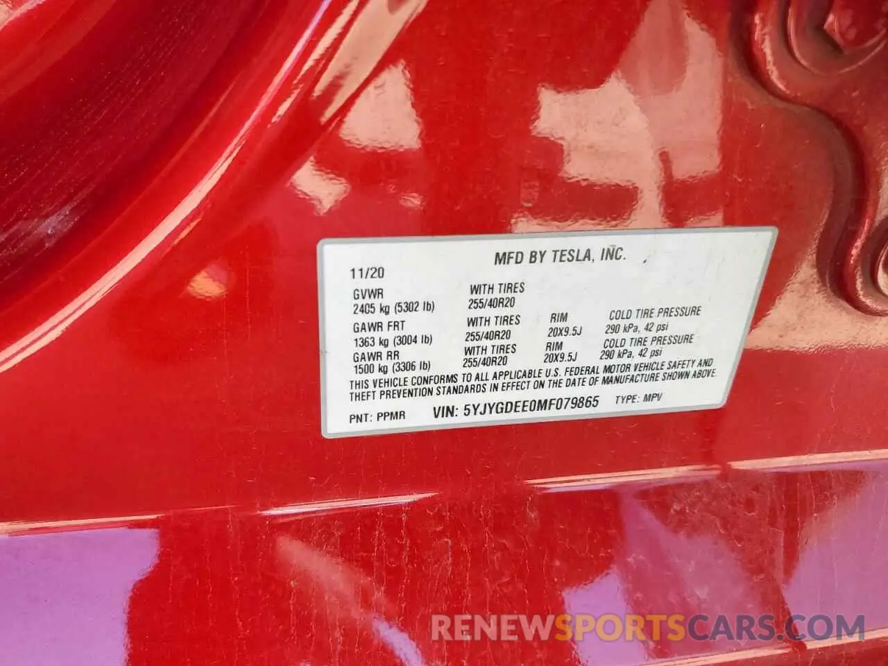 13 Photograph of a damaged car 5YJYGDEE0MF079865 TESLA MODEL Y 2021