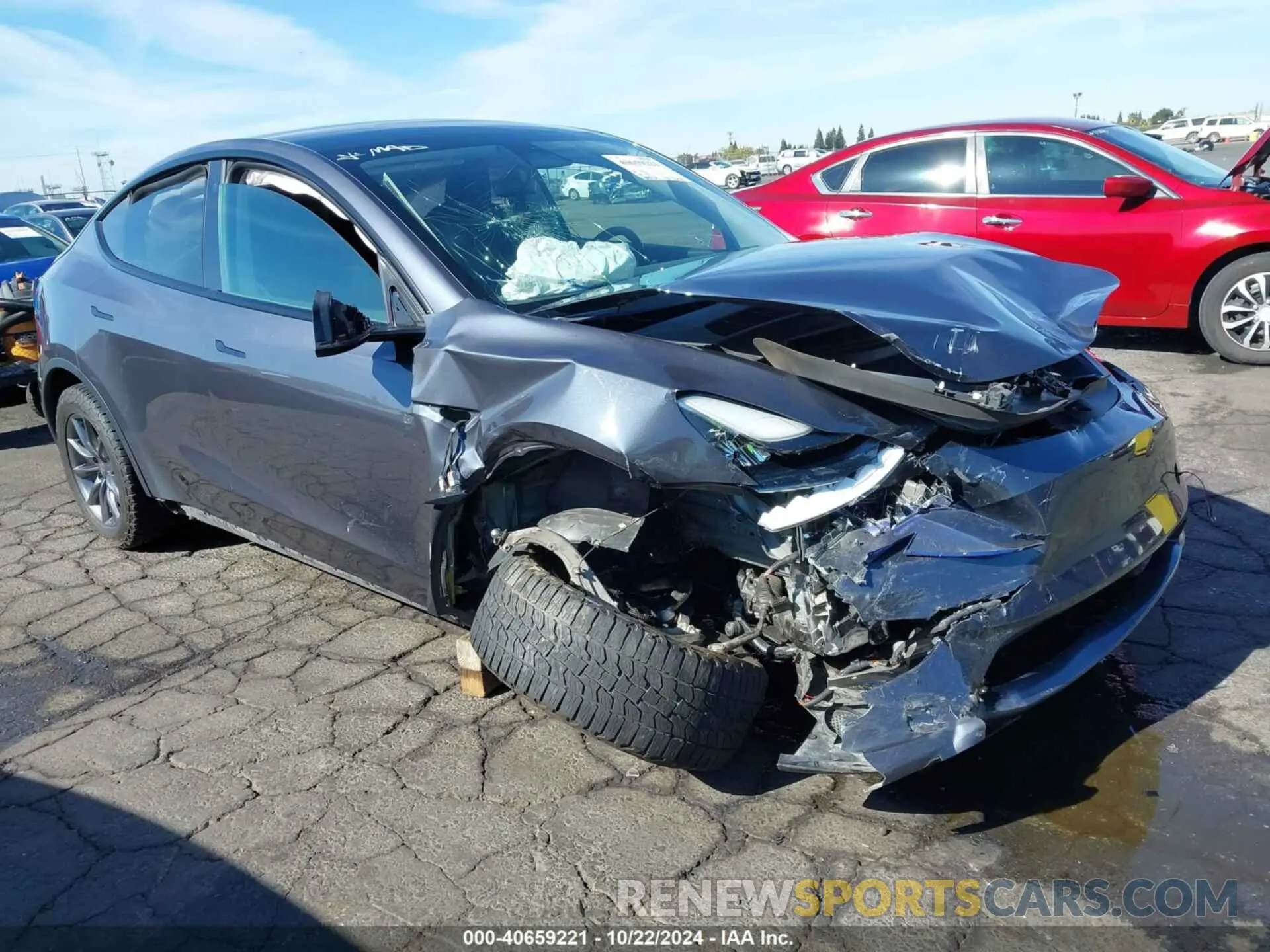 1 Photograph of a damaged car 5YJYGDEE0MF084144 TESLA MODEL Y 2021