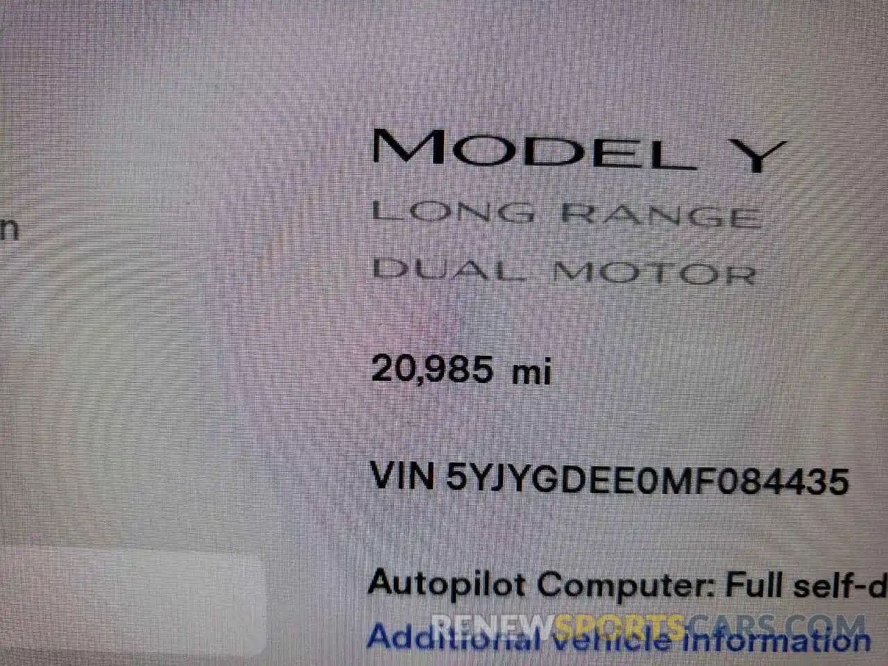 8 Photograph of a damaged car 5YJYGDEE0MF084435 TESLA MODEL Y 2021