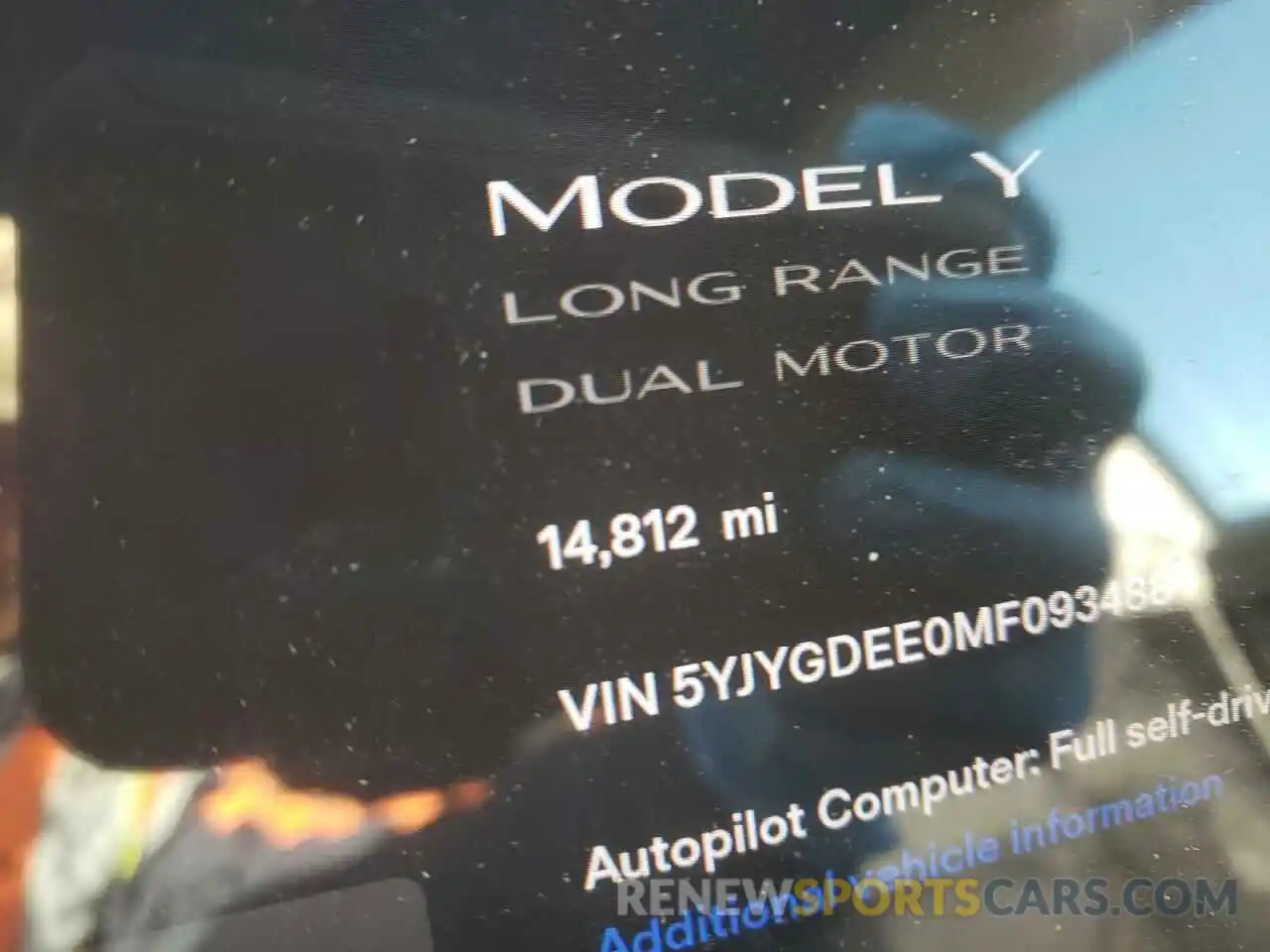 8 Photograph of a damaged car 5YJYGDEE0MF093488 TESLA MODEL Y 2021