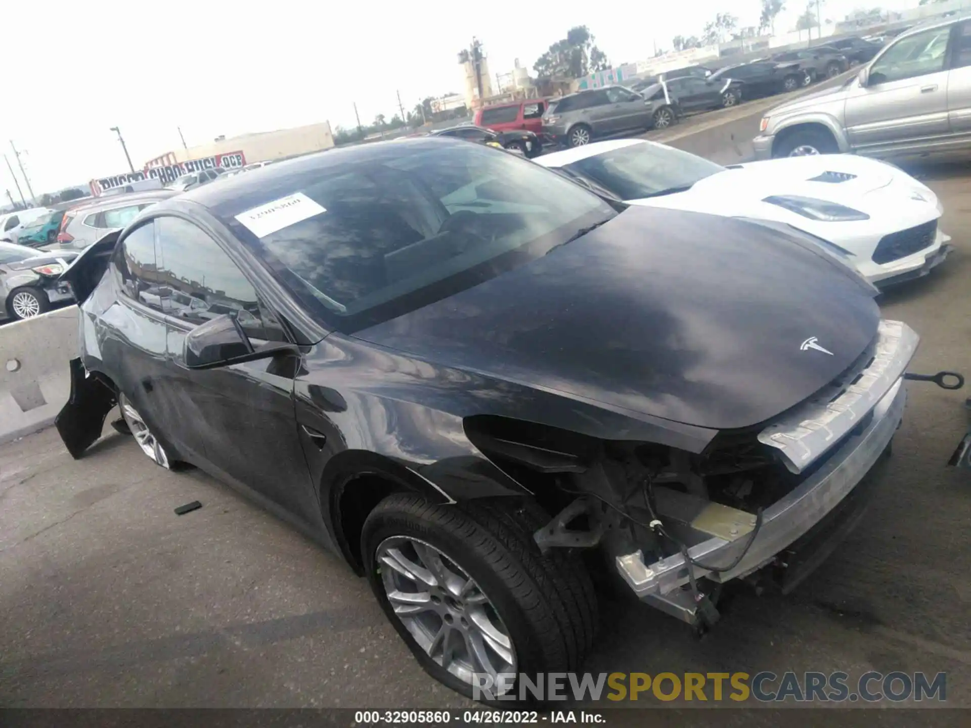 1 Photograph of a damaged car 5YJYGDEE0MF106806 TESLA MODEL Y 2021