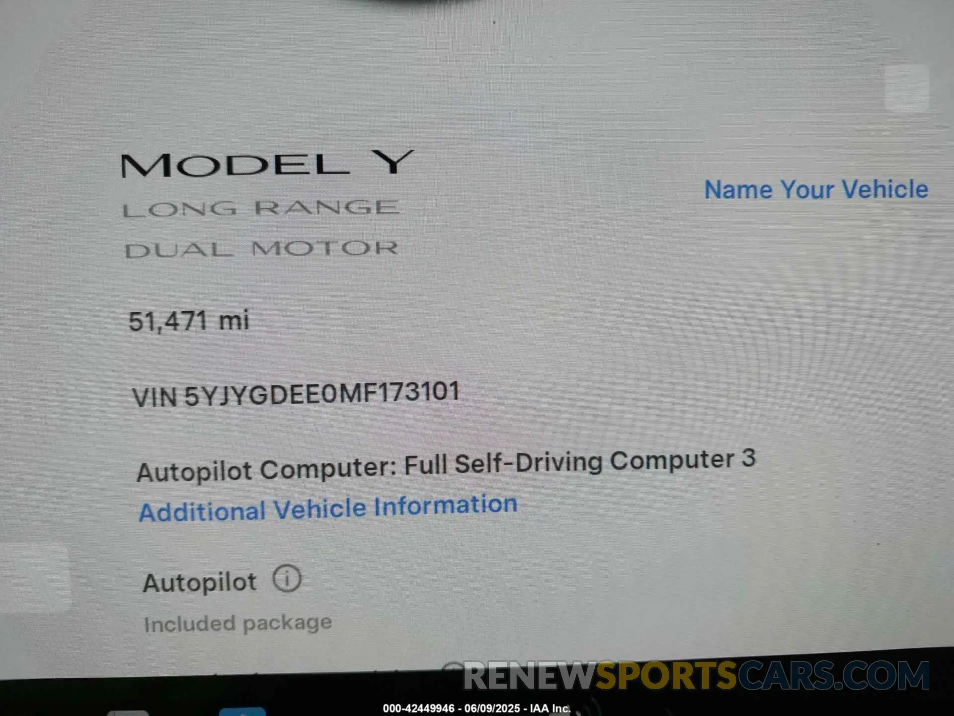 7 Photograph of a damaged car 5YJYGDEE0MF173101 TESLA MODEL Y 2021