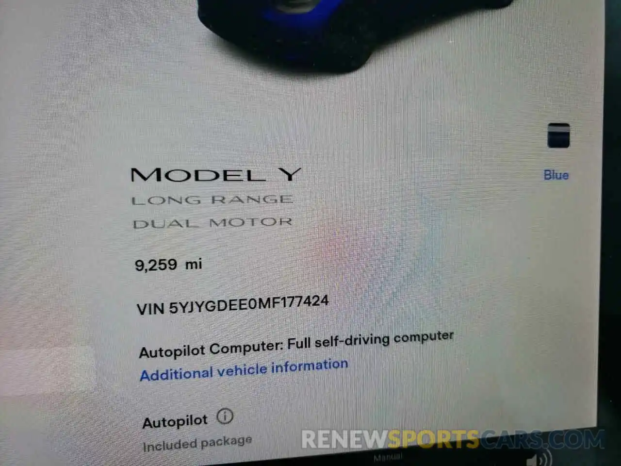 8 Photograph of a damaged car 5YJYGDEE0MF177424 TESLA MODEL Y 2021