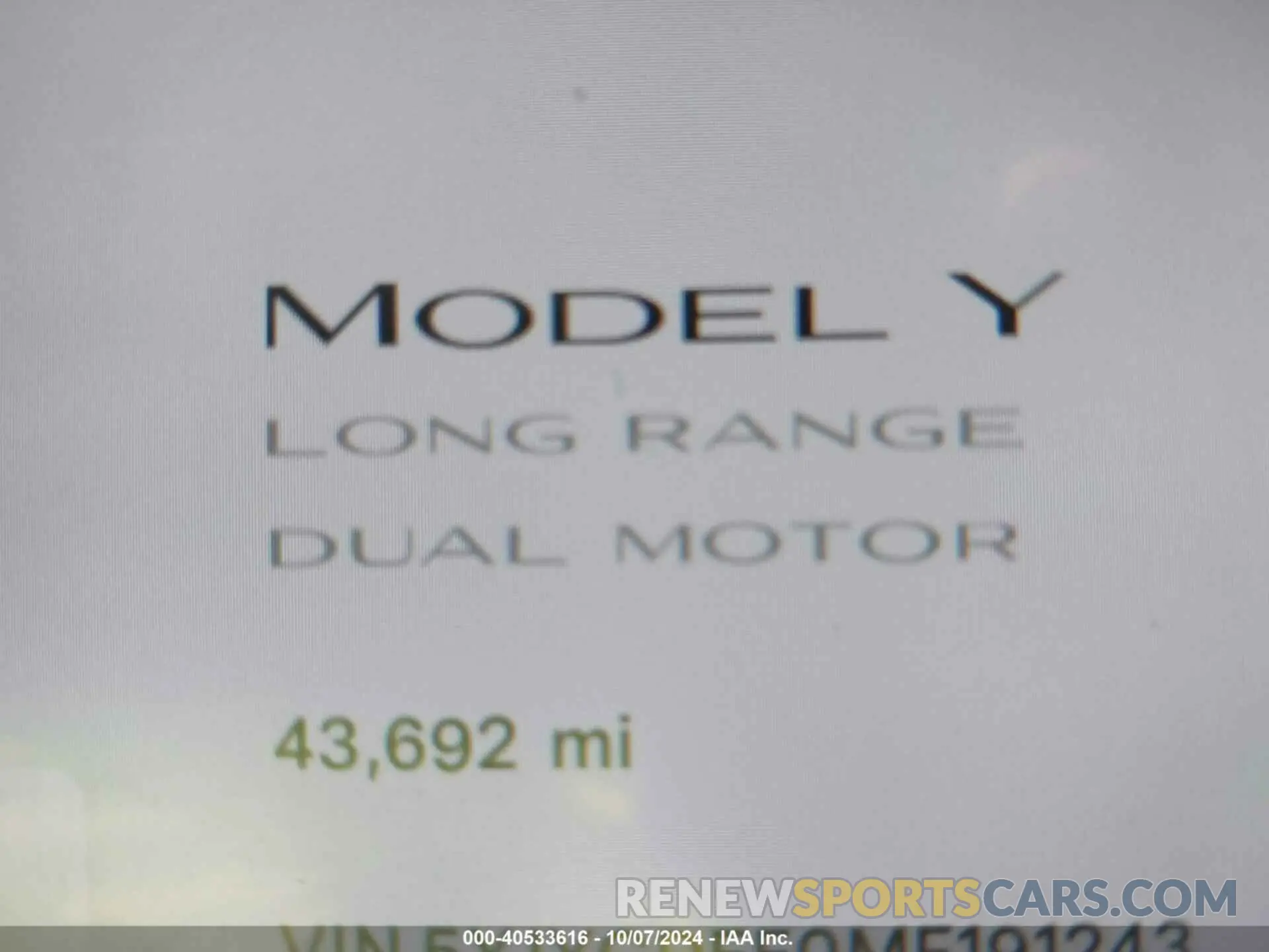 7 Photograph of a damaged car 5YJYGDEE0MF191243 TESLA MODEL Y 2021