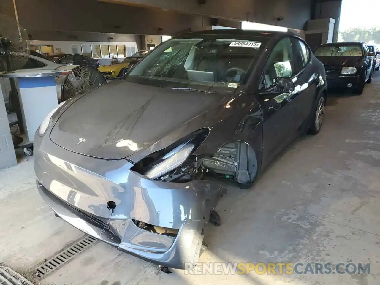 2 Photograph of a damaged car 5YJYGDEE0MF198452 TESLA MODEL Y 2021