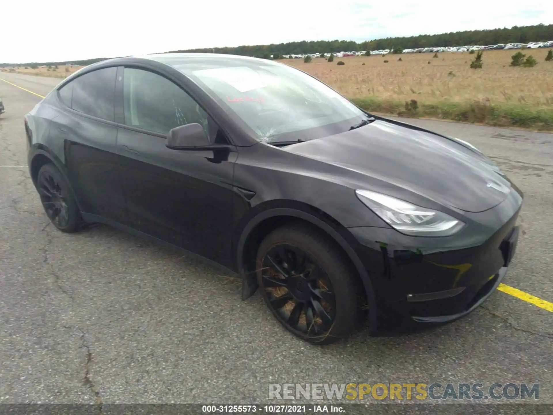 1 Photograph of a damaged car 5YJYGDEE0MF199049 TESLA MODEL Y 2021