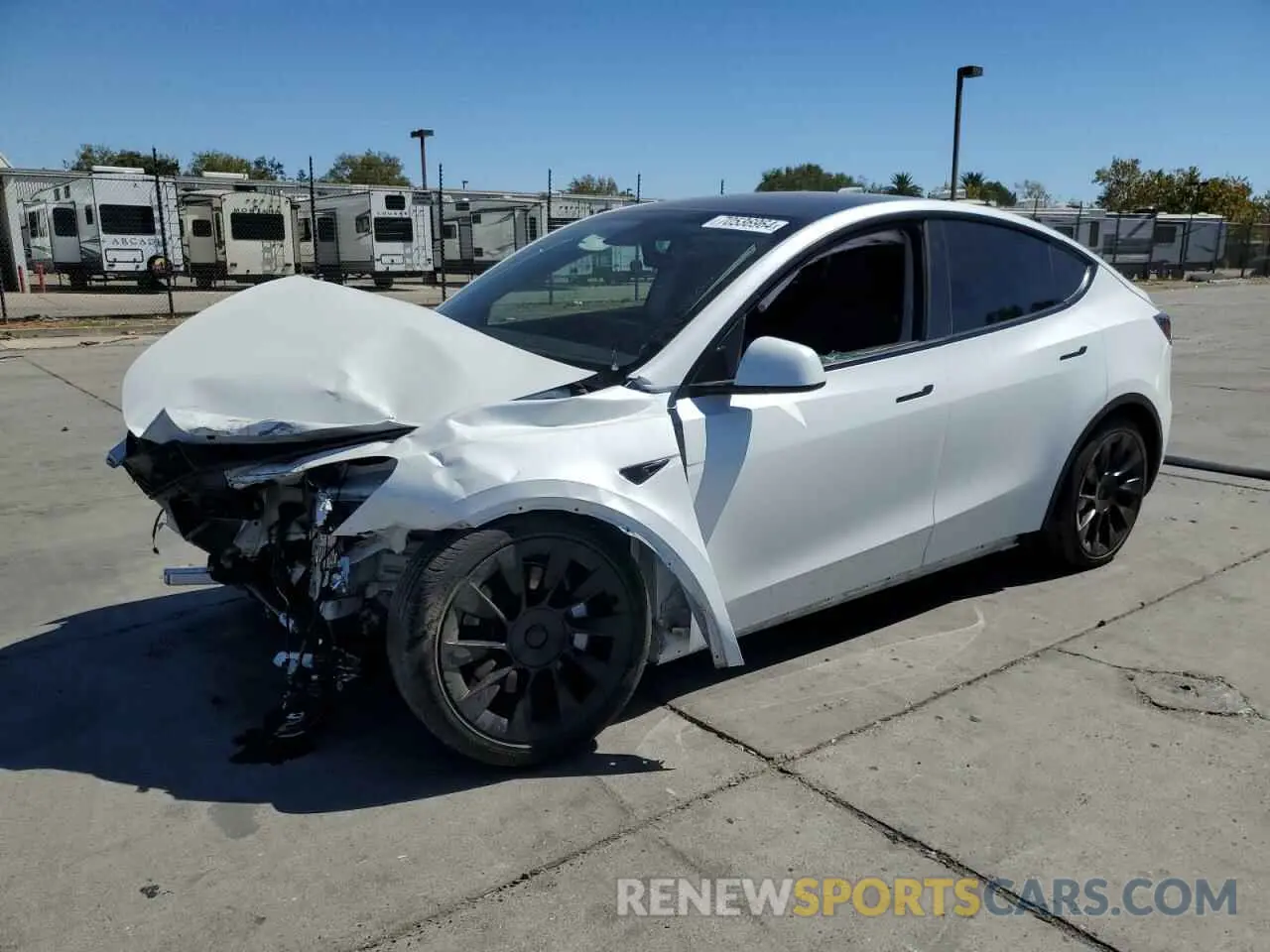 1 Photograph of a damaged car 5YJYGDEE0MF218697 TESLA MODEL Y 2021