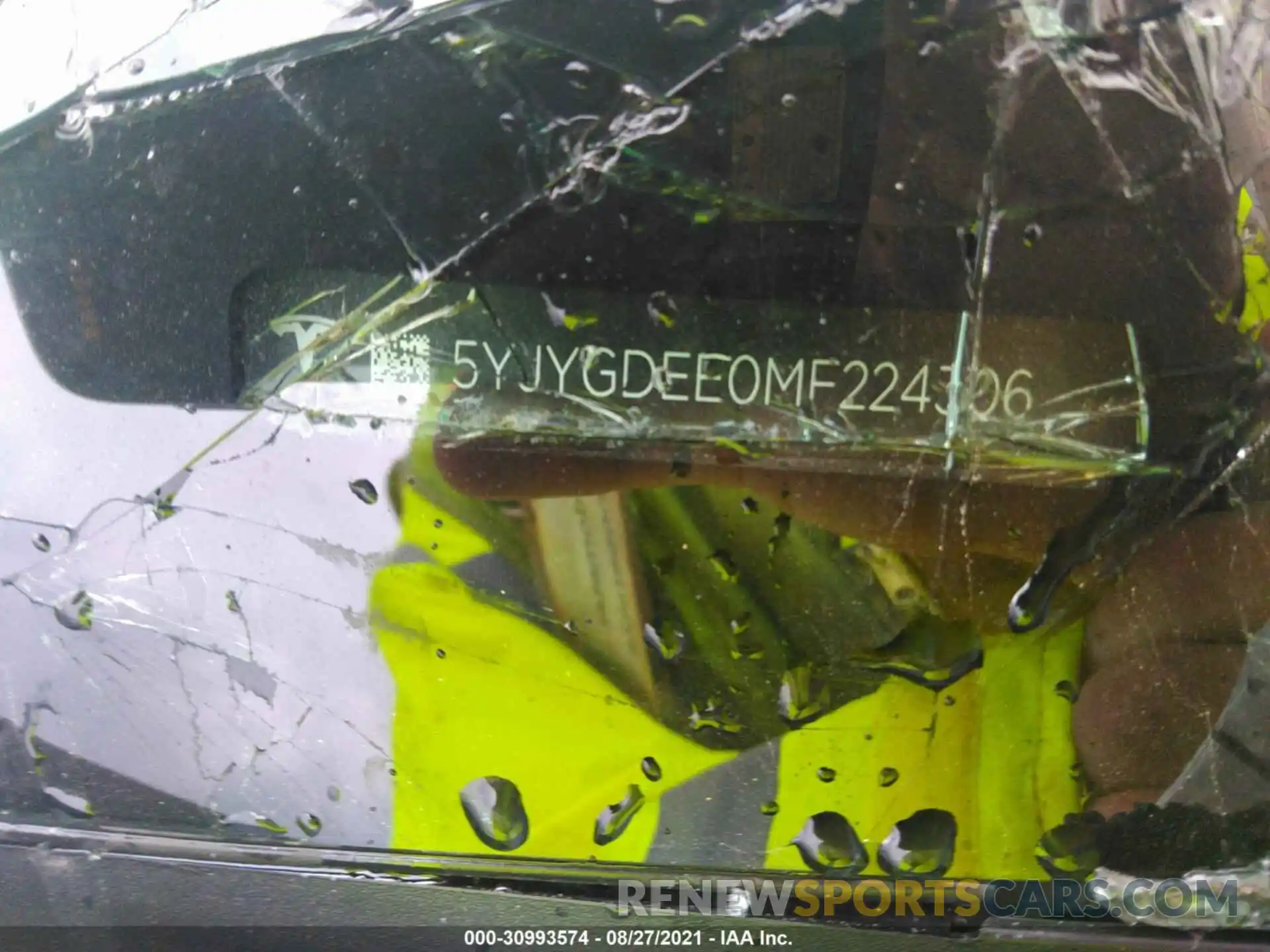 9 Photograph of a damaged car 5YJYGDEE0MF224306 TESLA MODEL Y 2021