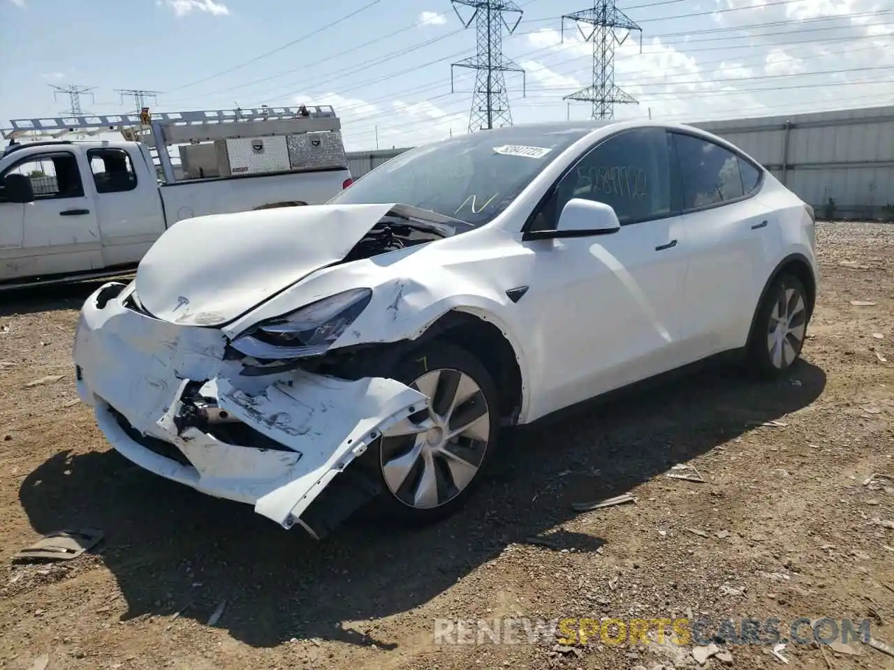 2 Photograph of a damaged car 5YJYGDEE0MF227805 TESLA MODEL Y 2021