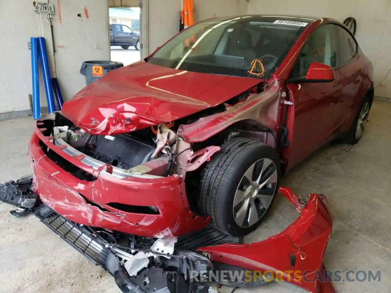 2 Photograph of a damaged car 5YJYGDEE0MF233068 TESLA MODEL Y 2021