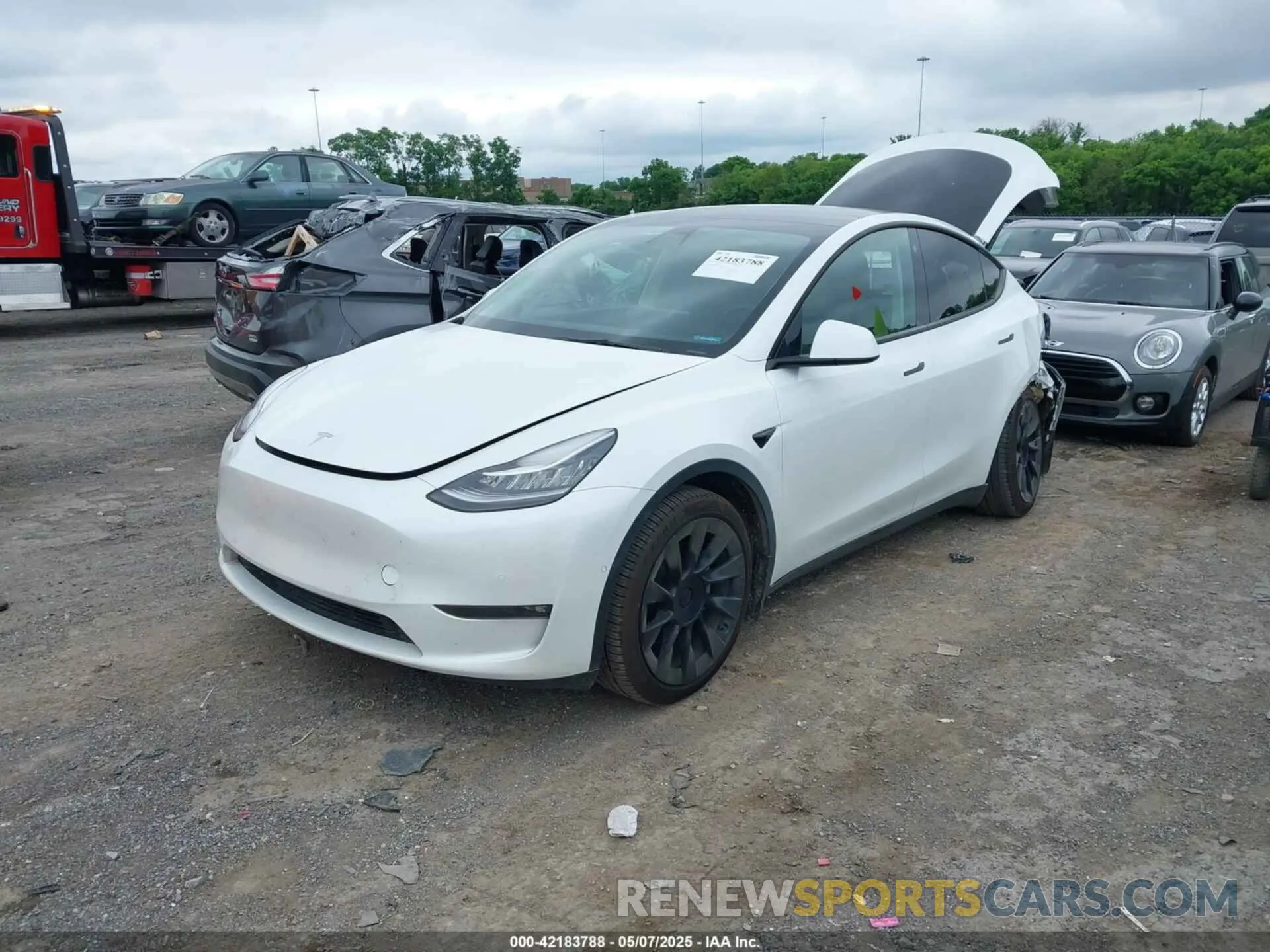 2 Photograph of a damaged car 5YJYGDEE0MF233524 TESLA MODEL Y 2021