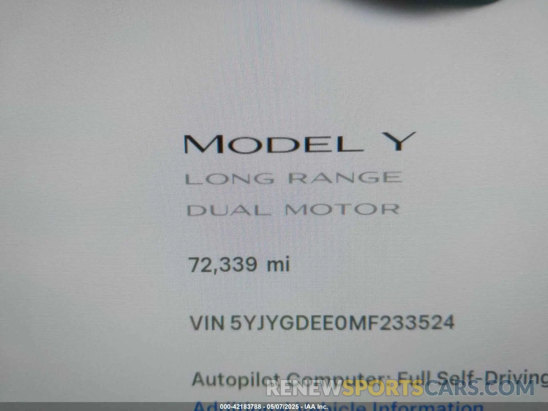 9 Photograph of a damaged car 5YJYGDEE0MF233524 TESLA MODEL Y 2021
