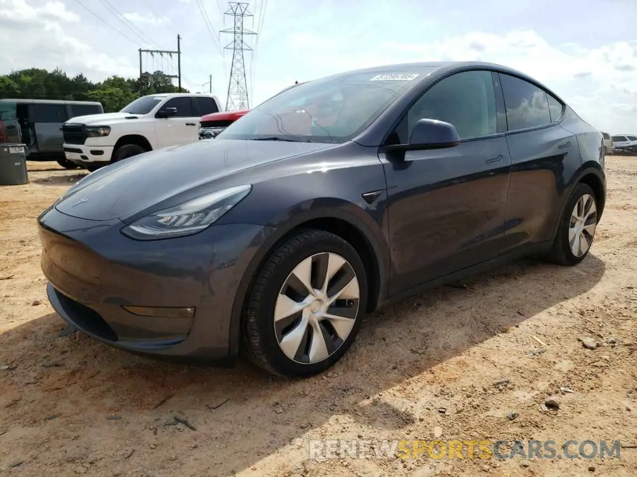 1 Photograph of a damaged car 5YJYGDEE0MF263137 TESLA MODEL Y 2021