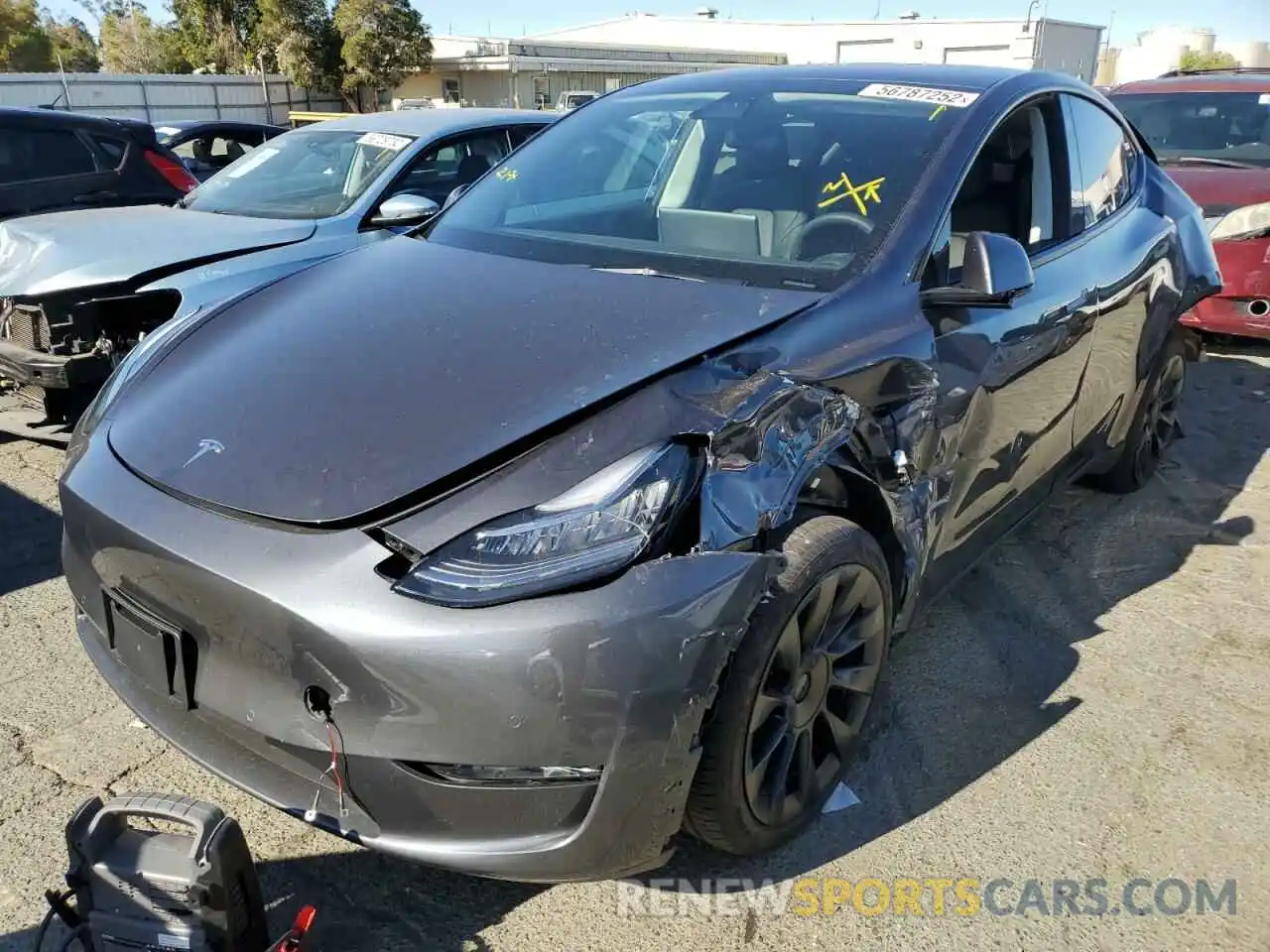 2 Photograph of a damaged car 5YJYGDEE0MF277135 TESLA MODEL Y 2021