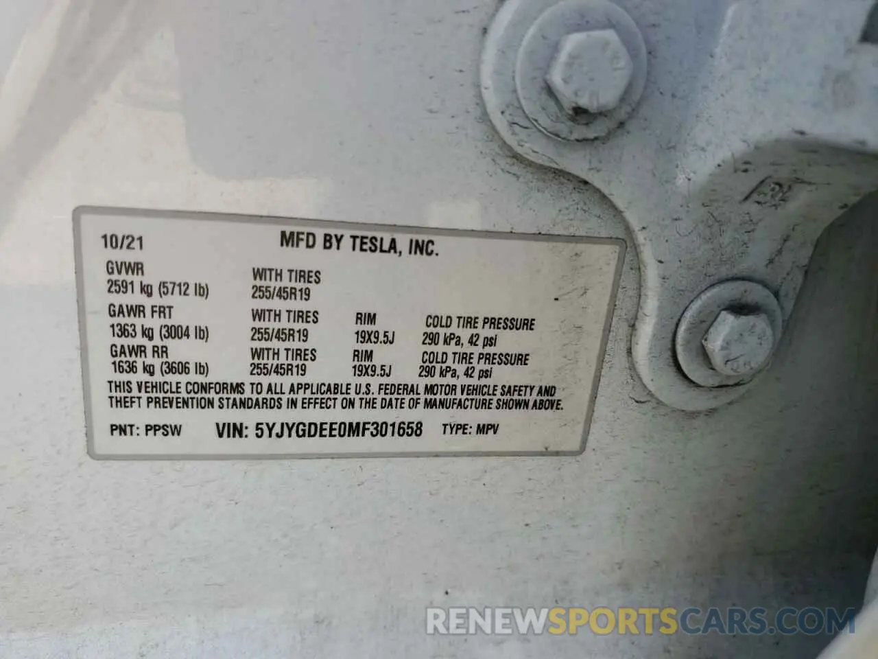 14 Photograph of a damaged car 5YJYGDEE0MF301658 TESLA MODEL Y 2021
